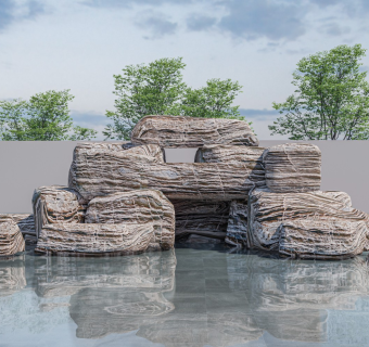 新中式假山石头 景观石 假山 片石 条石